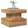 Artisan oak coffee table with LED lights 50x50x40 cm by , Coffee table - Ref: Foro24-857713, Price: 58,02 €, Discount: %