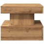 Artisan oak coffee table with LED lights 50x50x40 cm by , Coffee table - Ref: Foro24-857713, Price: 58,02 €, Discount: %