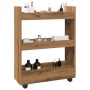 Narrow storage cart 3 levels oak wood artisan by , Kitchen and dining carts - Ref: Foro24-855258, Price: 53,88 €, Discount: %