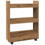 Narrow storage cart 3 levels oak wood artisan by , Kitchen and dining carts - Ref: Foro24-855258, Price: 53,88 €, Discount: %