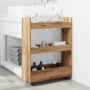 Narrow storage cart 3 levels oak wood artisan by , Kitchen and dining carts - Ref: Foro24-855258, Price: 53,88 €, Discount: %