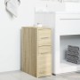 Narrow bathroom cabinet with oak Sonoma wood and wheels. by , Lockers and storage cabinets - Ref: Foro24-855279, Price: 71,87...