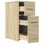 Narrow bathroom cabinet with oak Sonoma wood and wheels. by , Lockers and storage cabinets - Ref: Foro24-855279, Price: 71,87...