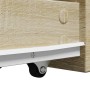 Narrow bathroom cabinet with oak Sonoma wood and wheels. by , Lockers and storage cabinets - Ref: Foro24-855279, Price: 71,87...