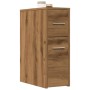 Narrow oak artisan wooden bathroom cabinet with wheels by , Lockers and storage cabinets - Ref: Foro24-855285, Price: 74,83 €...