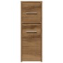 Narrow oak artisan wooden bathroom cabinet with wheels by , Lockers and storage cabinets - Ref: Foro24-855285, Price: 74,83 €...