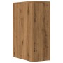 Narrow oak artisan wooden bathroom cabinet with wheels by , Lockers and storage cabinets - Ref: Foro24-855285, Price: 74,83 €...