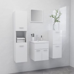 Engineered wood bathroom furniture set in high-gloss white by , Bathroom furniture - Ref: Foro24-3071087, Price: 243,13 €, Di...