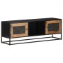 Solid rough mango wood TV stand 120x30x40 cm by , TV Furniture - Ref: Foro24-323148, Price: 322,04 €, Discount: %