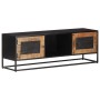 Solid rough mango wood TV stand 120x30x40 cm by , TV Furniture - Ref: Foro24-323148, Price: 322,04 €, Discount: %