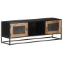 Solid rough mango wood TV stand 120x30x40 cm by , TV Furniture - Ref: Foro24-323148, Price: 322,04 €, Discount: %