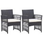 Gartensofas mit Kissen, 2 Stück, schwarzes Kunststoff-Rattan von , Gartenmöbel - Ref: Foro24-363406, Preis: 114,09 €, Rabatt: %