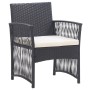 Garden armchairs with cushions, 2 units, black synthetic rattan by , Garden furniture - Ref: Foro24-363406, Price: 114,09 €, ...