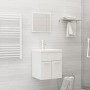 Badezimmerschrank-Set aus glänzend weißem Holzwerkstoff von , Badezimmermöbel - Ref: Foro24-3071312, Preis: 164,74 €, Rabatt: %