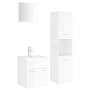 Engineered wood bathroom furniture set in high-gloss white by , Bathroom furniture - Ref: Foro24-3071402, Price: 230,35 €, Di...