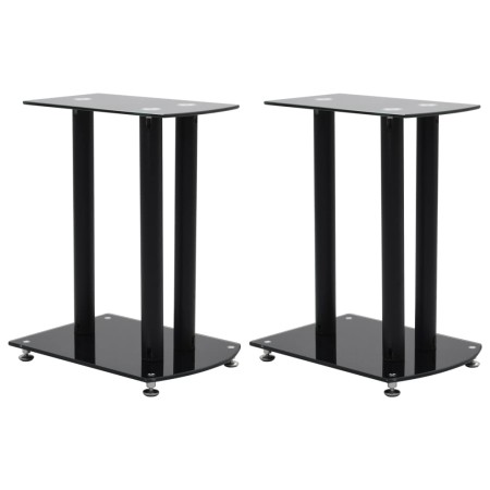 Lautsprecherhalterungen aus Aluminium, 2 Stück, Schwarz, Sicherheitsglas von , Lautsprecherständer - Ref: Foro24-50911, Preis...