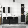 4-piece engineered wood bathroom furniture set in black by , Bathroom furniture - Ref: Foro24-3214745, Price: 297,10 €, Disco...