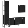 Juego de muebles de baño 4 piezas madera de ingeniería negro de , Muebles de baño - Ref: Foro24-3214745, Precio: 299,83 €, De...