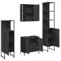 Juego de muebles de baño 4 piezas madera de ingeniería negro de , Muebles de baño - Ref: Foro24-3214770, Precio: 287,62 €, De...