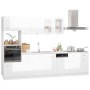 Kitchen furniture set, 7 pieces, engineered wood, high gloss white by , Kitchen cabinets - Ref: Foro24-3067628, Price: 701,99...