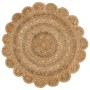 Hand-braided round jute area rug 120 cm by , Rugs - Ref: Foro24-344966, Price: 67,23 €, Discount: %