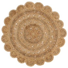 Hand-braided round jute area rug 120 cm by , Rugs - Ref: Foro24-344966, Price: 67,24 €, Discount: %