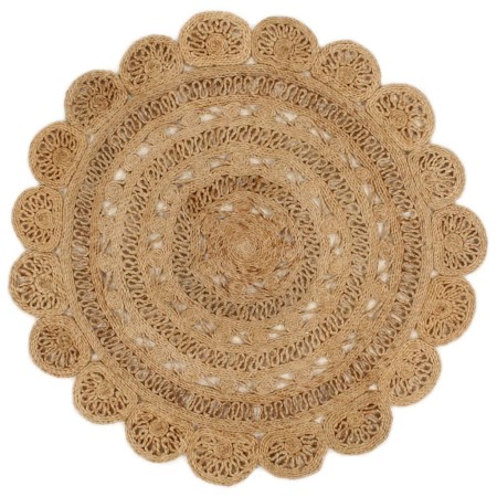 Hand-braided round jute area rug 120 cm by , Rugs - Ref: Foro24-344966, Price: 67,23 €, Discount: %