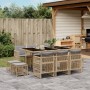 Garten-Essgruppe 11-teilig mit Kissen aus synthetischem Rattan in Beige. von , Gartensets - Ref: Foro24-3210972, Preis: 547,7...