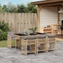 Garten-Essgruppe 7-teilig mit beigen Polstern aus synthetischem Rattan von , Gartensets - Ref: Foro24-3211632, Preis: 427,78 ...