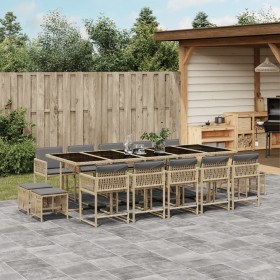 Garten-Essgruppe mit 15-teiligen Kissen aus synthetischem Rattan in Beige. von , Gartensets - Ref: Foro24-3211536, Preis: 816...