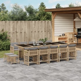 Garten-Essgruppe mit 15-teiligen Kissen aus synthetischem Rattan in Beige. von , Gartensets - Ref: Foro24-3211716, Preis: 862...