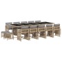 Set comedor de jardín con cojines 15 pzas ratán sintético beige de , Conjuntos de jardín - Ref: Foro24-3211716, Precio: 844,4...