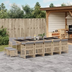 Garten-Essgruppe mit 15-teiligen Kissen aus synthetischem Rattan in Beige. von , Gartensets - Ref: Foro24-3210816, Preis: 873...