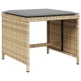 Set comedor de jardín con cojines 15 pzas ratán sintético beige by , Garden sets - Ref: Foro24-3211176, Price: 899,99 €, Disc...