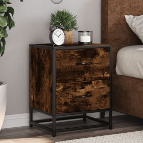 Engineered wood smoked oak bedside table 40x31x50 cm by , Nightstands - Ref: Foro24-848678, Price: 55,68 €, Discount: %