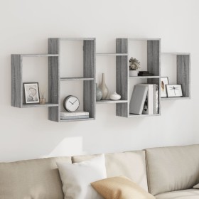 Engineered wood gray Sonoma wall shelf 159x18x65 cm by , Shelves and shelves - Ref: Foro24-853214, Price: 55,13 €, Discount: %