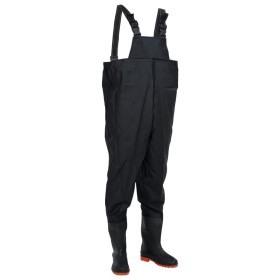 Vadeador de pecho con botas negro talla 45 de , Vadeadores para caza y para pesca - Ref: Foro24-4016988, Precio: 33,13 €, Des...