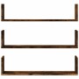 Wall shelves 3 units smoked oak engineered wood 80x18x18cm by , Shelves and shelves - Ref: Foro24-853294, Price: 32,28 €, Dis...