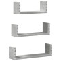 Wandregal 3er Set aus grauem Beton-Ingenieurholz von , Regale und Regale - Ref: Foro24-853311, Preis: 17,75 €, Rabatt: %