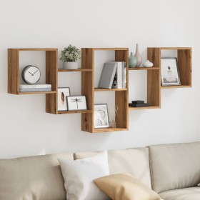 Engineered oak wood handmade wall shelf 159x18x66 cm by , Shelves and shelves - Ref: Foro24-853307, Price: 47,99 €, Discount: %