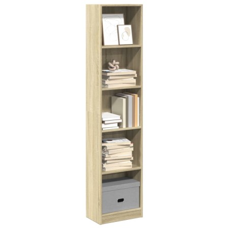 Engineered wood bookshelf in Sonoma oak, 40x24x176 cm. by , Bookcases and shelves - Ref: Foro24-857794, Price: 61,23 €, Disco...