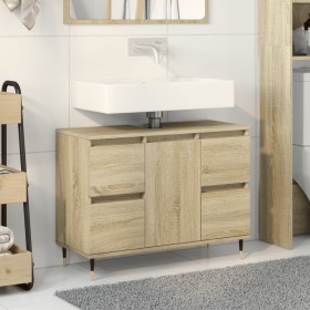 Engineered wood bathroom furniture in Sonoma oak, 80x33x60 cm. by , Bathroom furniture - Ref: Foro24-849682, Price: 92,12 €, ...