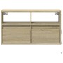 Wall-mounted TV unit with LED lights Sonoma oak 80x31x45 cm by , TV Furniture - Ref: Foro24-852329, Price: 72,60 €, Discount: %