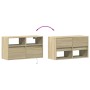 Wall-mounted TV unit with LED lights Sonoma oak 80x31x45 cm by , TV Furniture - Ref: Foro24-852329, Price: 72,60 €, Discount: %