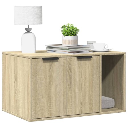 Cat litter box furniture made of Sonoma oak wood, 80x50x45 cm. by , Cat furniture - Ref: Foro24-857735, Price: 85,44 €, Disco...