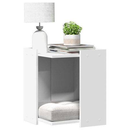 Cat litter box furniture made of white engineered wood, measuring 42x42x51 cm. by , Cat furniture - Ref: Foro24-857742, Price...