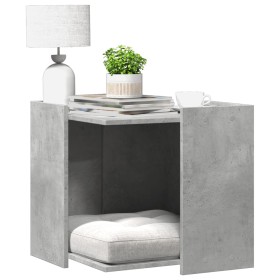 Cat litter box furniture in gray wood and concrete 53x53x51 cm by , Cat furniture - Ref: Foro24-857754, Price: 49,66 €, Disco...