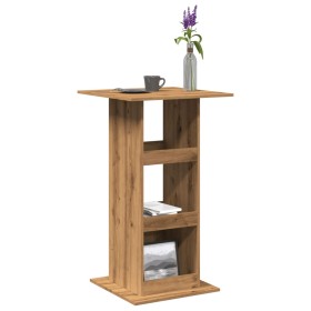 High bar table with oak wood artisan storage 60x60x102 cm by , Kitchen and dining tables - Ref: Foro24-854336, Price: 67,80 €...