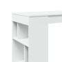 Mesa bar con estantes madera ingeniería blanca 102x50x103,5 cm de , Mesas de cocina y de comedor - Ref: Foro24-854355, Precio...