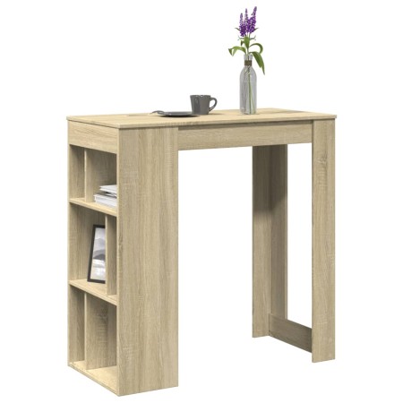 Hoher Bartisch mit Eichenholzregalen Sonoma 102x50x103,5 cm von , Küchen- und Esstische - Ref: Foro24-854357, Preis: 84,32 €,...